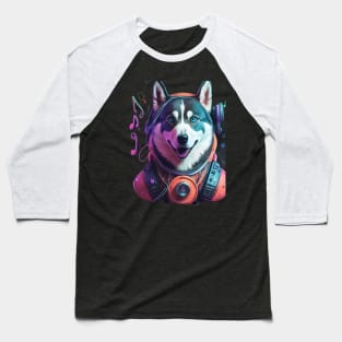 Music lover Siberian husky Baseball T-Shirt